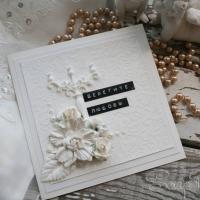 Свадебная открытка "Белое на белом"