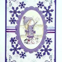 Новогодняя открытка "Тилли и снежинка" / 200 руб.